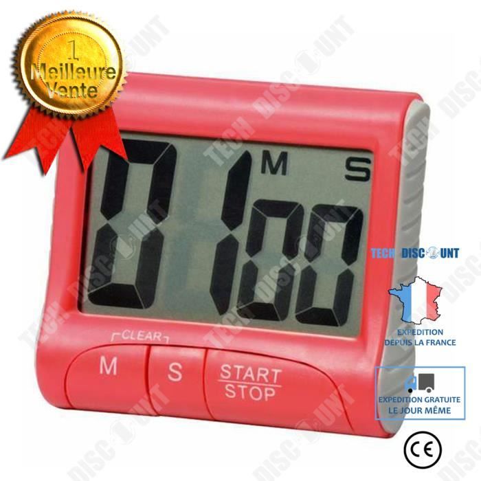Chronomètre Sportif Précis à 0,001 Sec - Grand écran Lumineux - Fonctions Mémoire, Compte à Rebours, Réveil - Pour Natation, Course, Entraînement