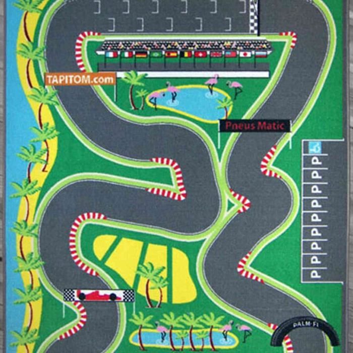 Grand Tapis De Jeux Voitures Et Ville 39x43 Cm - Circuit Piste Pour Enfant - Décoration Chambre Vintage