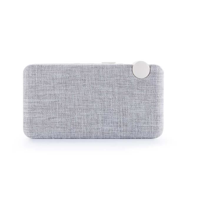 Enceinte Bluetooth Radio bois et grille tissu Thomson