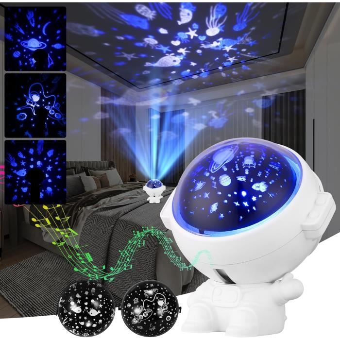 Veilleuse Projecteur Astronaute LED - Ciel étoilé, 8 Effets Lumières, Musique Bluetooth, Télécommande