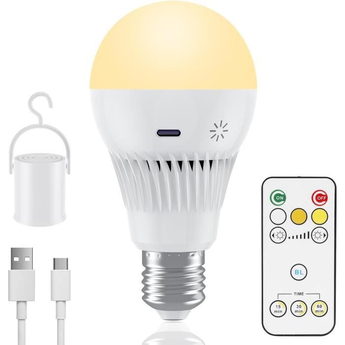 Ampoule Rechargeable E27 UsbC Avec 9W Led Ampoules