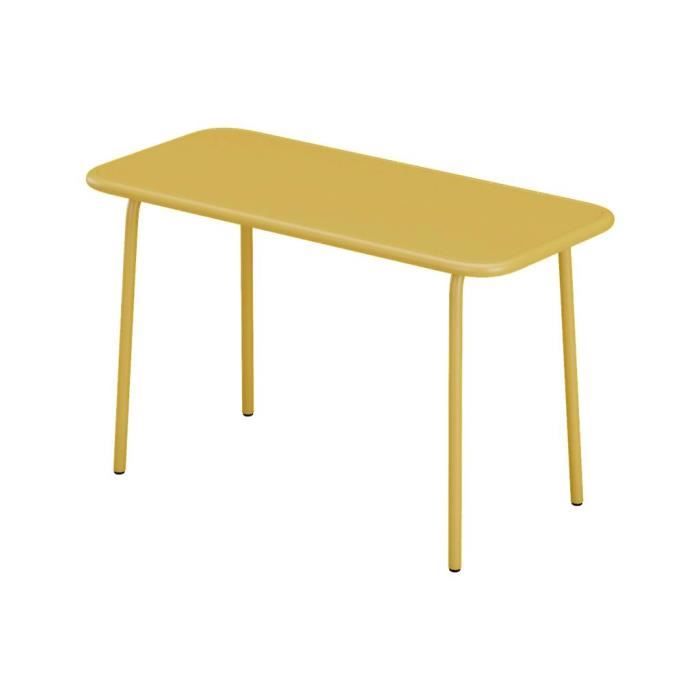 table de jardin pour enfants en métal l.80 cm - jaune moutarde - popayan de mylia