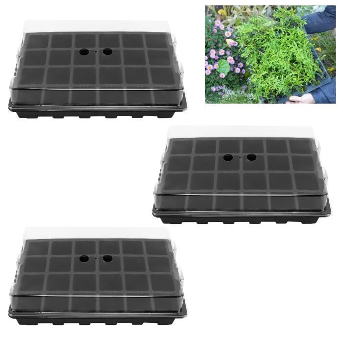 5 Plateaux De Semis Plastique - Bac Jardinage Germination, Sans Trous