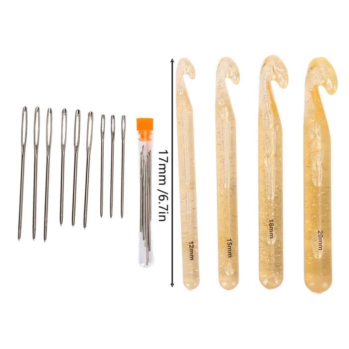 Set De Crochets Lumineux Rechargeables - 11 Tailles Interchangeables - Étui Inclus - Cadeau Crochet