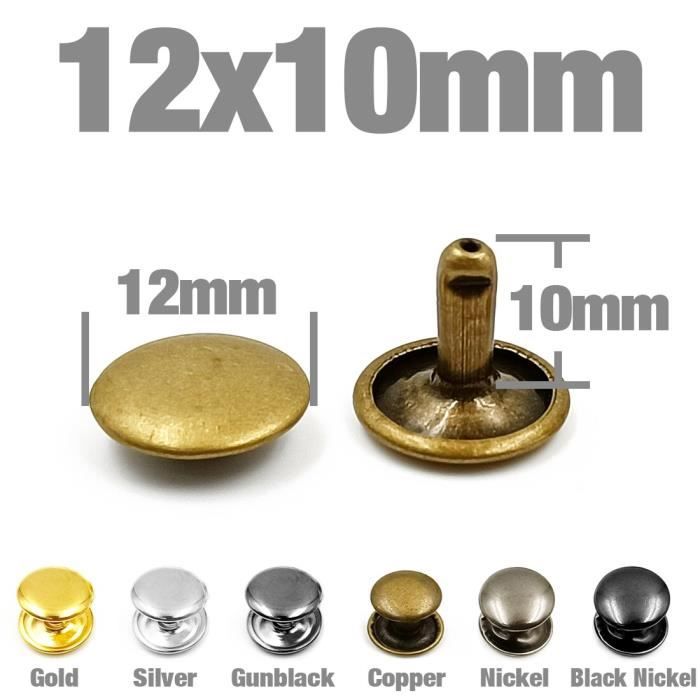 Lot De 100 Rivets Décoratifs étoile En Laiton 12 Mm - Pour Maroquinerie, Ceintures, Accessoires Style Western