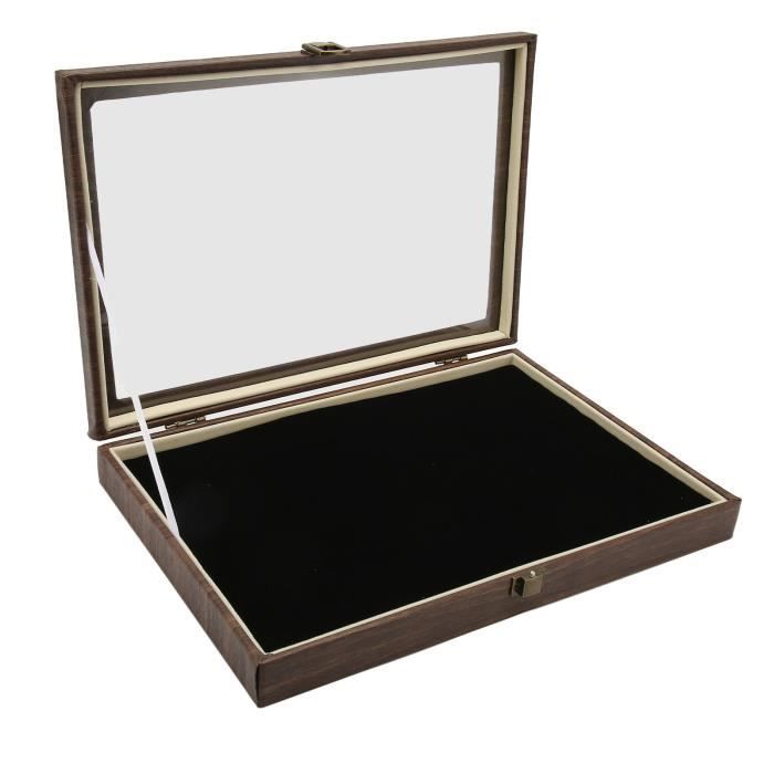 Vitrine à épingles - PWSHYMI - Grand cuir PU - Verre anti-poussière - 1 porte - Style