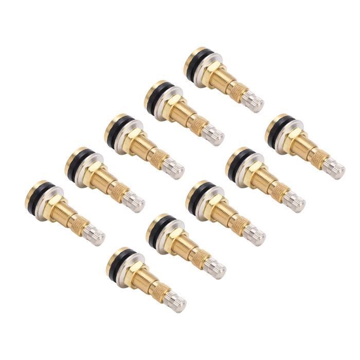 10 Tiges De Valve TR412 Pour Pneu Tubeless VTT – Noir – Cuivre + Caoutchouc