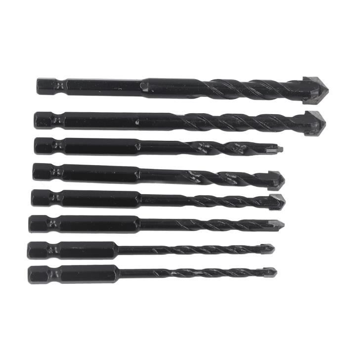 Forets Maçonnerie Titane 5 Pièces - Tiges Hexagonales 5,6,8,10,12 Mm - Pour Perceuse, Verre, Carrelage, Brique