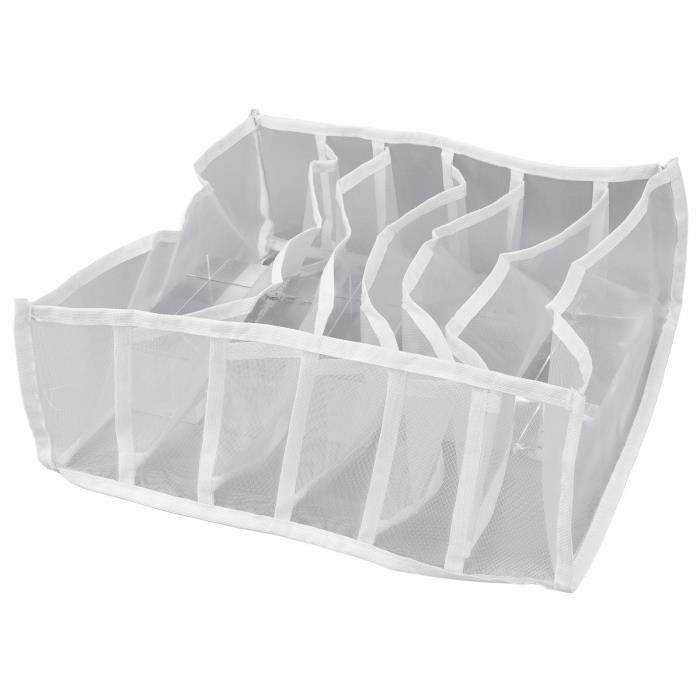 Boîte De Rangement Pour Perles & Artisanat - 10 Compartiments Transparents - Couvercles Individuels - Plastique Blanc