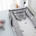 Lit Bébé Portable en Coton Reducteur de lit Pliable Nid pour nouveau-né nourrisson de voyage Lavable Berceau 0-2 Ans, Gris Couronne-1