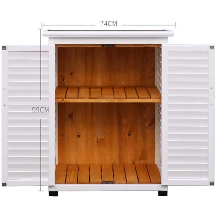 Armoire de rangement en bois massif pour abri de jardin extérieur ...