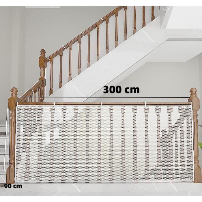Filet Sécurité Bébé 4,5m X 0,9m - Protection Anti-Chute Pour Escaliers, Balcons Et Fenêtres