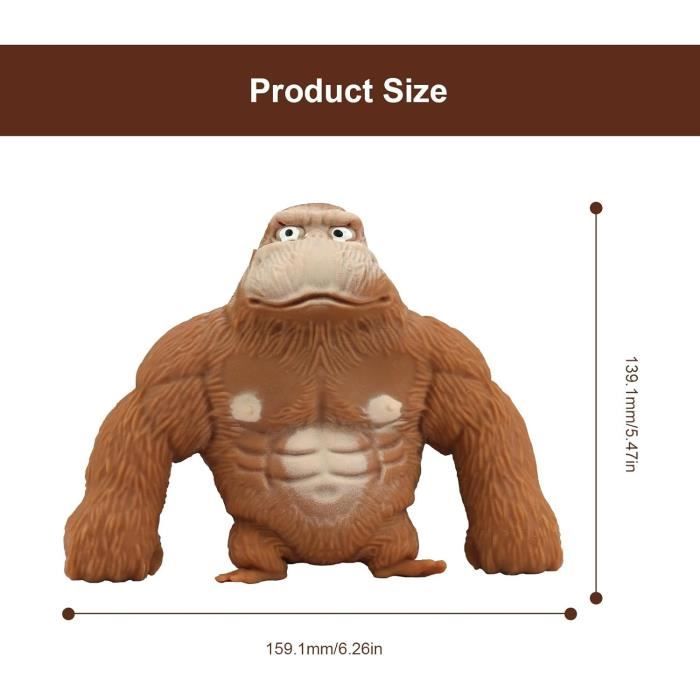 Gorilla Jouet anti-stress - Gorilla Stretch - Jouet pour soulager le stress et soulager le stress - Noir