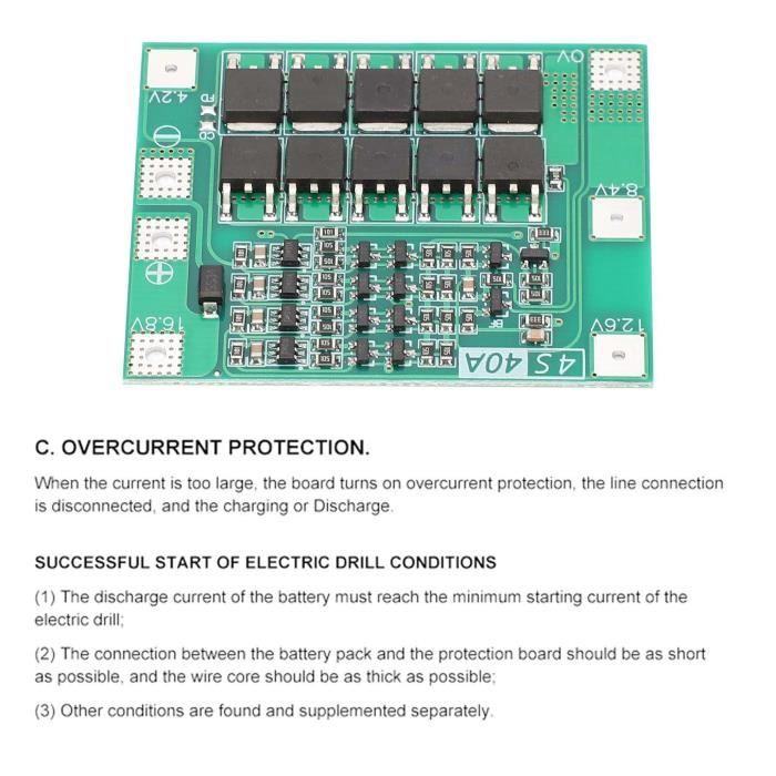 Carte de Protection pour batterie Lithium 3S 12V 25a, BMS 18650, 11.1V