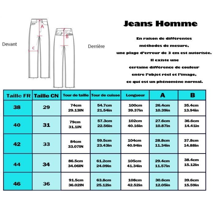 Jean homme taille 38 2025