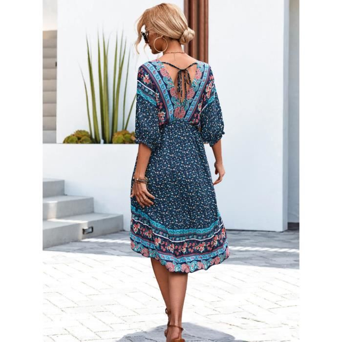 Robe mi longue imprimée deals