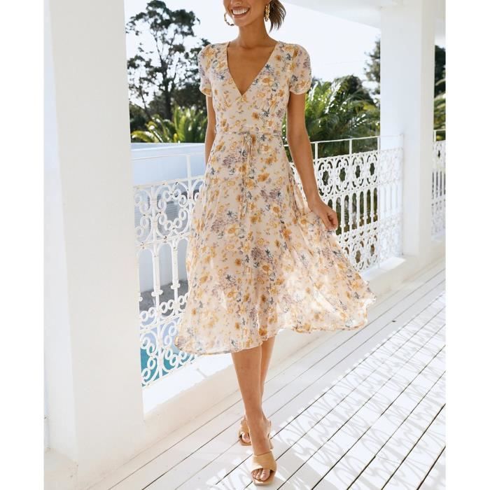 Robe mi store longue trapeze
