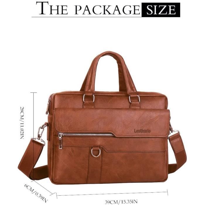 Leathario Sac Homme Porte Document en Cuir PU Besace Messager Sac