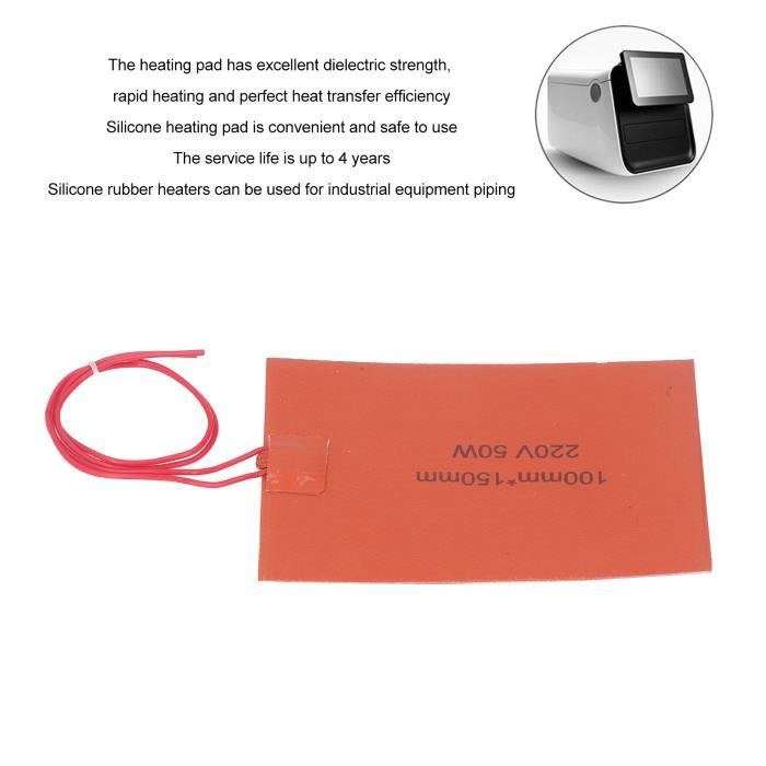 Pad Chauffant Silicone 12V 50W – 12 X 500 Mm, Caoutchouc Souple, 50°C