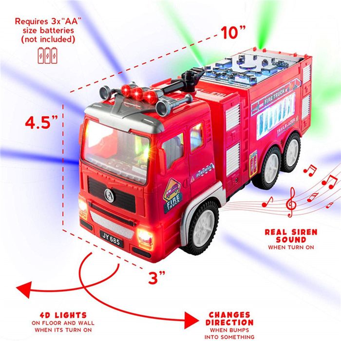 Camion De Pompiers Son & Lumière Cylora - Attelage Aimanté, Compatible Thomas/Brio, Dès 3 Ans
