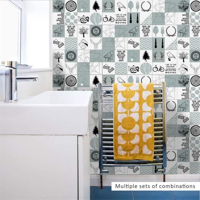Revêtement Mural Cuisine Autoadhésif Tulup – Motif Fast-food, Vinyle PVC 50x100 Cm