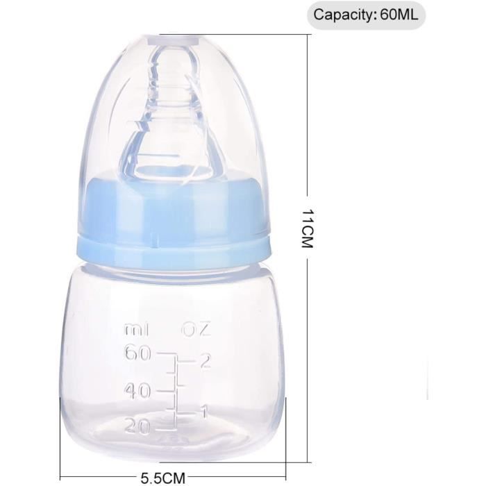 Acheter Biberon d'allaitement pour nouveau-né, 60Ml, sucette en Pp, Mini  biberon Portable
