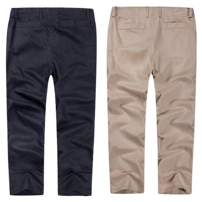 Pantalon Cargo Homme Coton Baggy Décontracté - Pantalon Loisirs Avec Poches Et Cordon Réglable