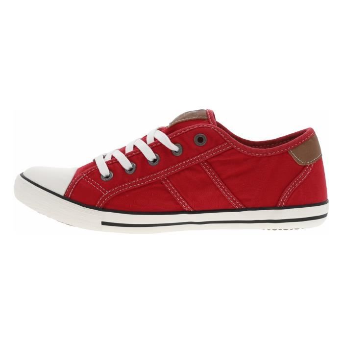 Baskets basses jean Mustang Femme rouge Rouges Cdiscount Chaussures