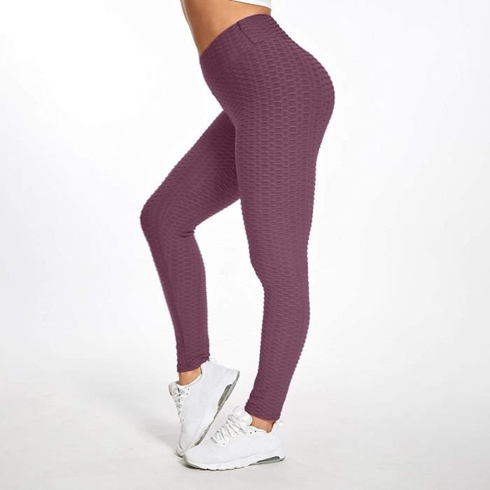 Leggings Femme Anti Cellulite Push Up Butt Lift Elastique Taille Haute Grande Taille Sport Pantalon de Yoga Lie de vin Lie de vin Cdiscount Sport