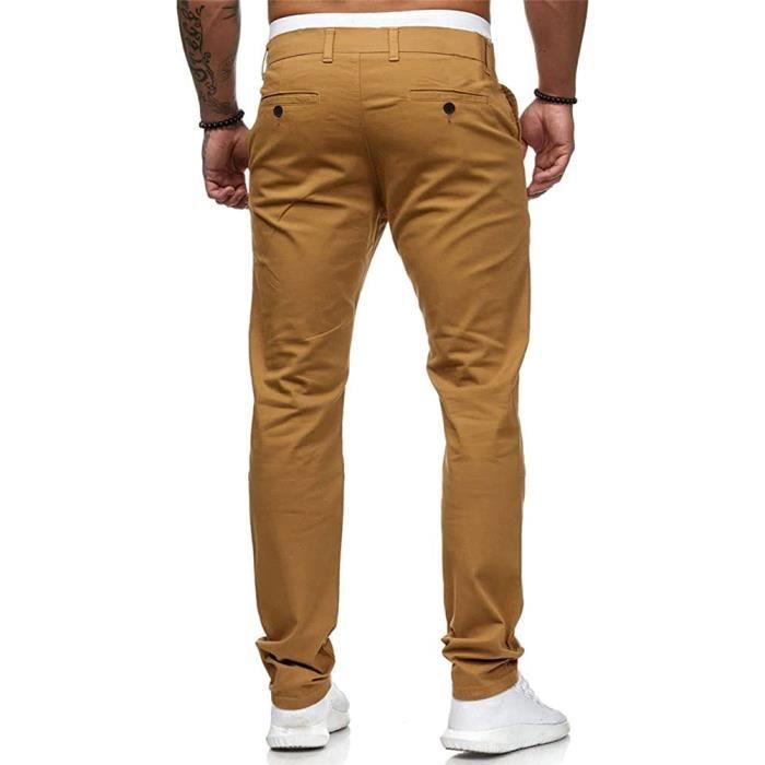 Pantalon chino elastique casual homme online