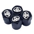Accessoire pneu,Valves de roues de voiture en métal, 4 pièces, étui à Air pour toyota Corolla Yaris Rav4 Avensis - Type Argent-3