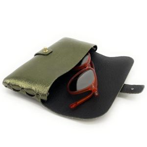 U00c9tui Tissu U00e0 Lunettes Souple- Fleurs Grues Ocre - Main Image