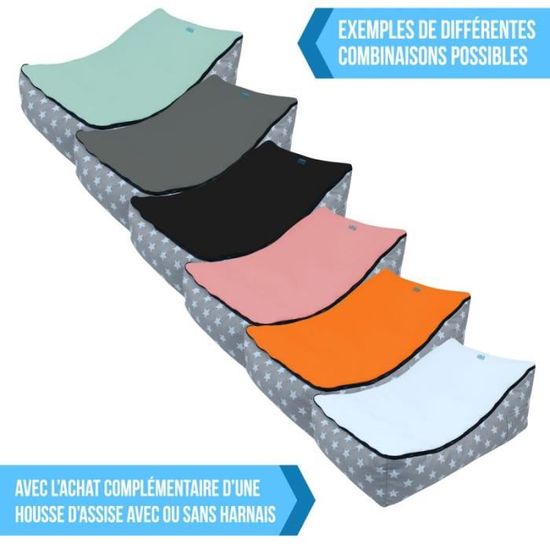 6 coloris Norme NF EN12790 Monsieur B/éb/é /® Housse dassise avec harnais pour pouf Monsieur B/éb/é