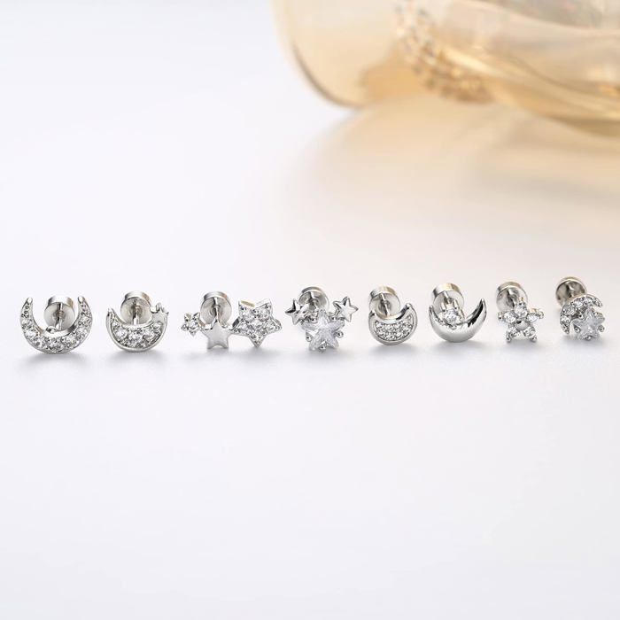 Lot De 3 Paires De Boucles D'oreilles à Dos Plat Or - 3mm, 4mm, 5mm, Hypoallergéniques, Pour Femme