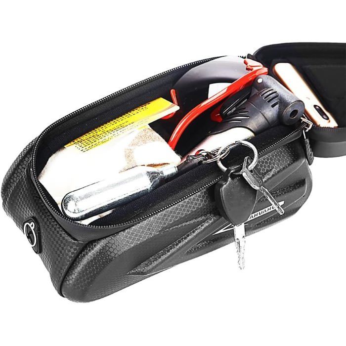 Sacoche De Vélo Imperméable Pour Cadre Avant – Avec Support Smartphone Tactile, Pour Ville Et VTT, Housse Anti-pluie Incluse