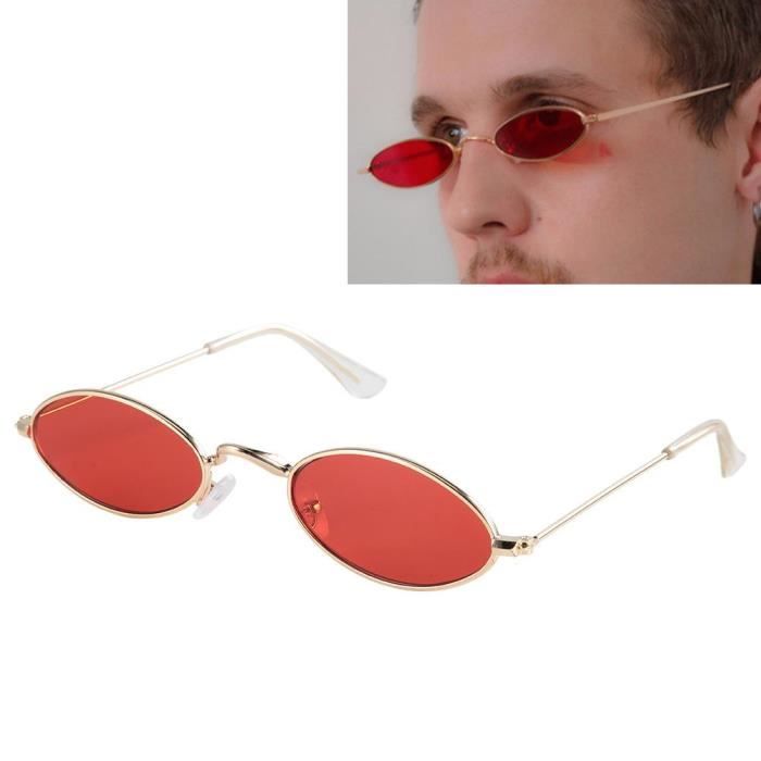 Lunettes de soleil ovales de style vintage Lunettes de soleil a verres transparents pour femmes rouge JIA Achat Vente lunettes de soleil Femme Cdiscount