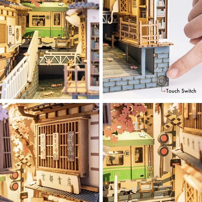 Maison de poupée en Bois, DIY Book Nook Kit Insert d'étagère à Livres  Puzzle 3D en Bois Serre Livre d'art, Kits de Modèles A111 - Cdiscount Maison