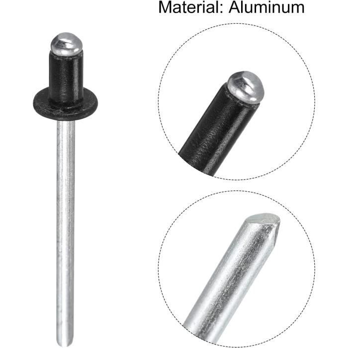 50 Rivets Aveugles M5x12mm En Aluminium – Tête Ronde Et Extrémité Ouverte, Lot Uxcell