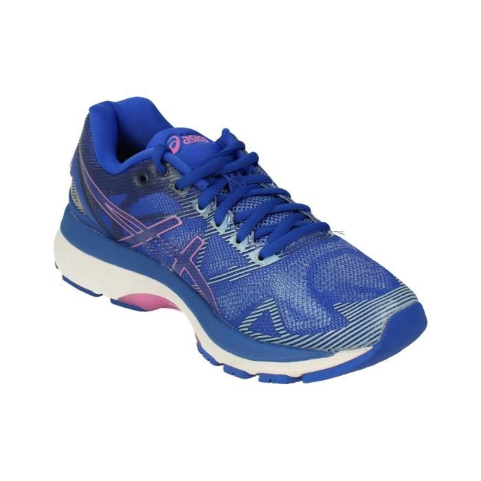 Chaussures de running ASICS Gel Nimbus 19 Femme Bleu Multicolore Regulier Running Cdiscount Sport