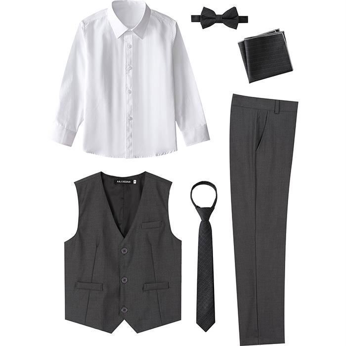Costume Mariage Enfant Garcons Ensemble 3 Pcs Baptism Fete avec Gilet Chemise Pantalons 6 14 Ans Gris Fonce. Gris fonce Cdiscount Pret a Porter