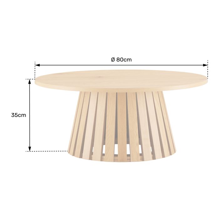 Table Basse Ronde, 80cm, Noir, Sigma C - Table basse