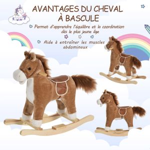 MINDWOOD Cheval à bascule en bois personnalisé - pour enfants de 1 à 3 ans, cheval à bascule en bois massif, idéal pour l'apprentissage, artisanal, fabriqué en Italie (blanc