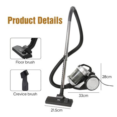 Aspirateur Puissant 70dB Parquet Aspirateur Tisoutec Sans Sac 1600W - Filtre HEPA - 70 DB - Câble 5m Aspirateur Filtre HEPA