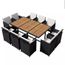Mobilier De Jardin 31 Pcs En Bois D Acacia Resine Tressee Noir