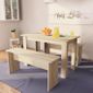 Table De Salle A Manger Et Bancs 3 Pcs Agglomere Chene Achat Vente Table A Manger Complete Table A Manger Complete Cdiscount