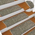 🐪4338Magnifique Nouveau - Lot de 15 Tapis d'escalier - Marchette Escalier -Tapis de Sol Auto-adhésif Surface Antidérapante Set de 1-0