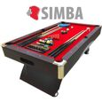 BILLARD AMERICAIN NEUF Snooker table de poll biljart salon 8 ft - CAESAR Table de billard, DIMENSIONS RÉGLEMENTAIRES, Rouge-0