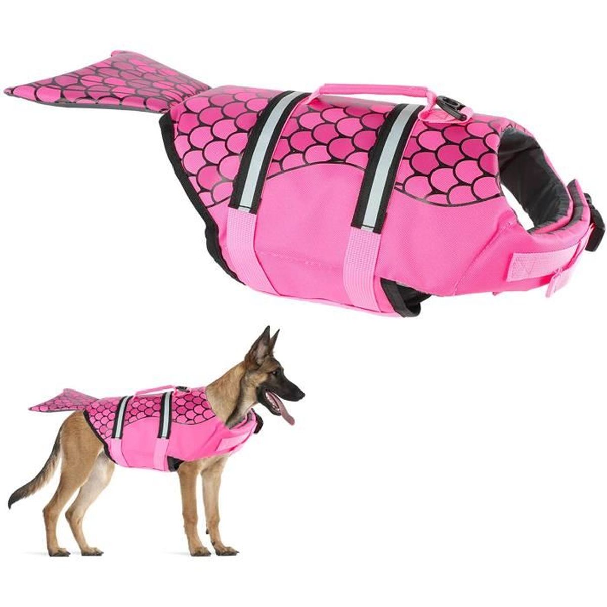 Gilet de sauvetage pour chien, gilet de natation portable, gilets de  sécurité avec poignée de sauvetage pour chiens - rose M - Cdiscount