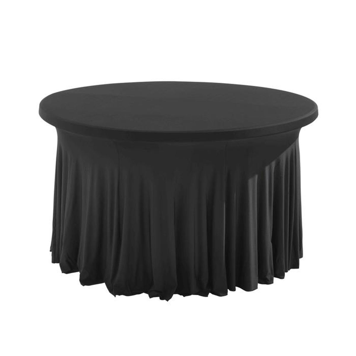 Nappe Housse Pour Table Ronde 150 Cm Noire Achat Vente Nappe De Table Cdiscount