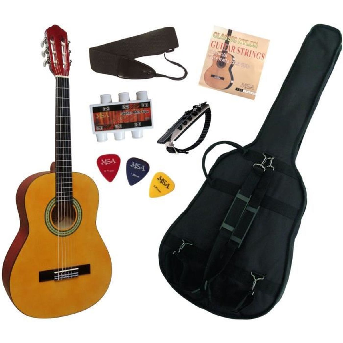 Pack Guitare Classique 3/4 (813ans) Pour Enfant Avec 6 Accessoires (nature) Cdiscount